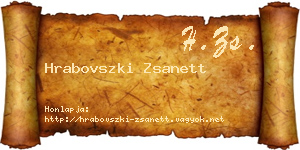Hrabovszki Zsanett névjegykártya